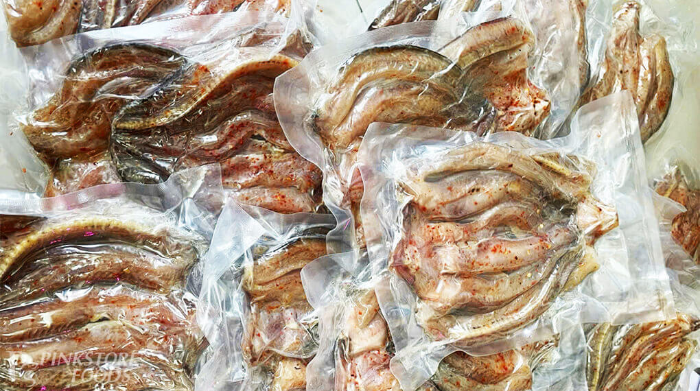 Khô Cá Lóc Xẻ 3 Nắng 1kg đóng gói kín đáo, tiện lợi bảo quản