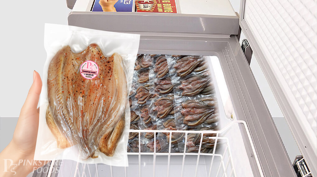 Khô Cá Lóc Xẻ 3 Nắng Tiêu Ớt 500g hút chân không tiện bảo quản